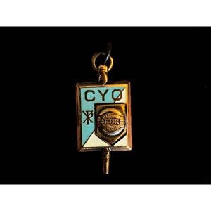 Rare Vintage Art Deco CYO Basketball Charm Catholic Youth Organization